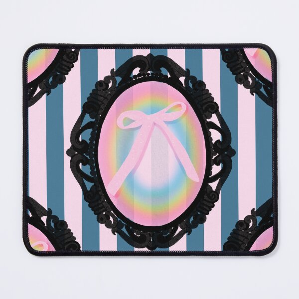 Item preview, My Gothic Romance – Victorian Cameo Bow Pattern in Pink Black and Crimson designed and sold by VirtuallyCreativ .