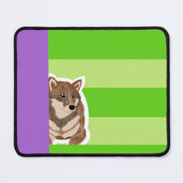 Item preview, 80's vibes colors (lightgreen, purple) with sesame Shiba Inu designed and sold by ShibaCruise-On.