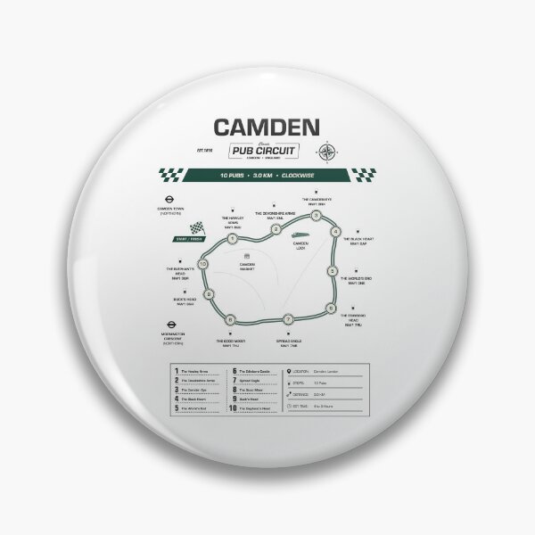 Item preview, Camden Pub Circuit Heritage Map designed and sold by The Circuit Collection.
