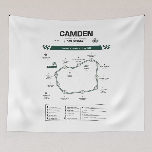 Item preview, Camden Pub Circuit Heritage Map designed and sold by The Circuit Collection.