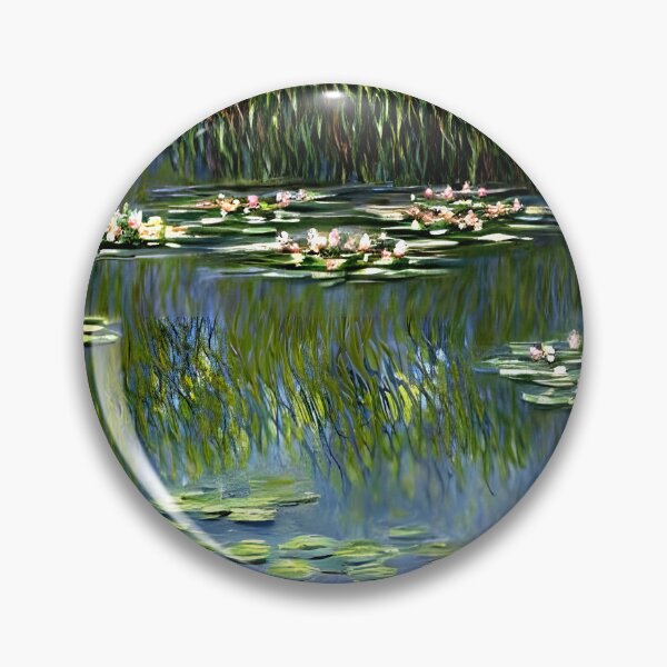Item preview, Pool with Waterlilies: Impression of Tranquil Waters, Floating Blossoms designed and sold by artdesignsnow.