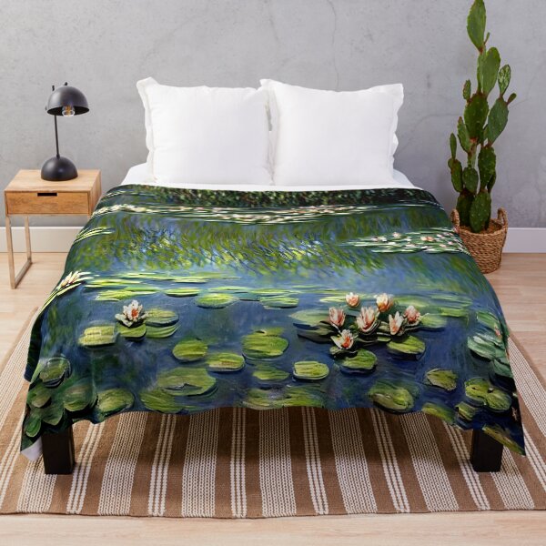 Item preview, Pool with Waterlilies: Impression of Tranquil Waters, Floating Blossoms designed and sold by artdesignsnow.