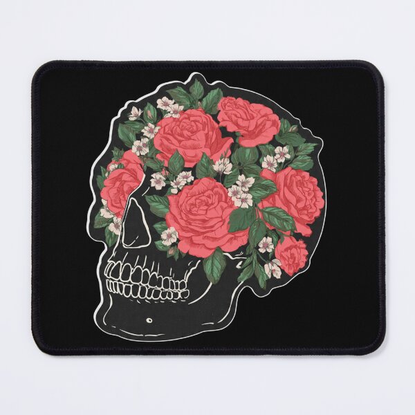 Item preview, Floral Skull Black Roses Dark Aesthetic Design designed and sold by BooDesignStudio.