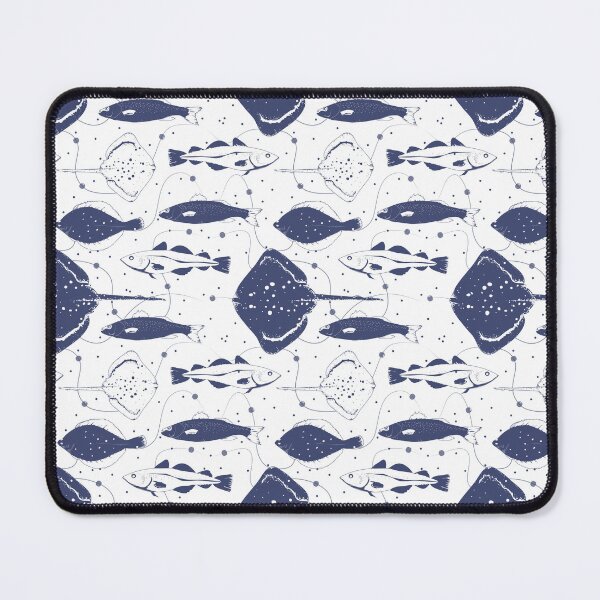 Aperçu de l'œuvre Illustration de poisson à motifs bleus et blancs créée et vendue par CreativeBridge.