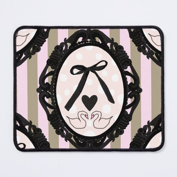 Item preview, My Gothic Romance – Victorian Cameo Bow Pattern in Pink Black and Crimson designed and sold by VirtuallyCreativ .