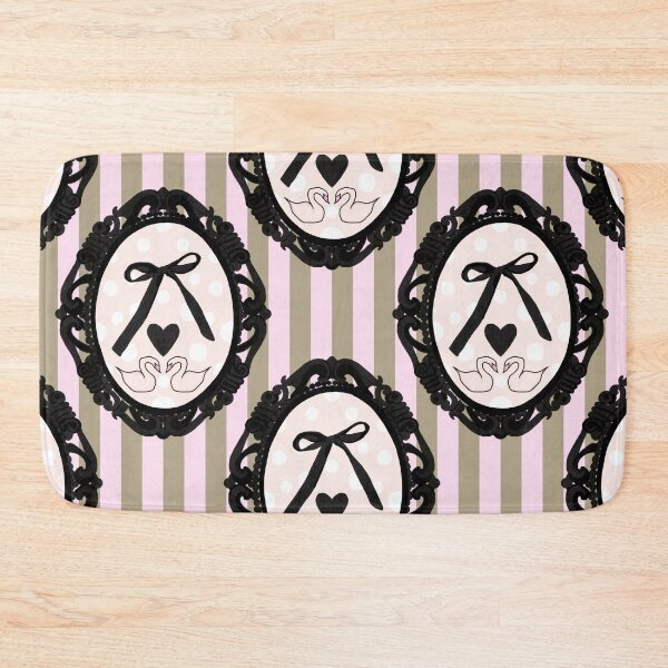 Item preview, My Gothic Romance – Victorian Cameo Bow Pattern in Pink Black and Crimson designed and sold by VirtuallyCreativ .