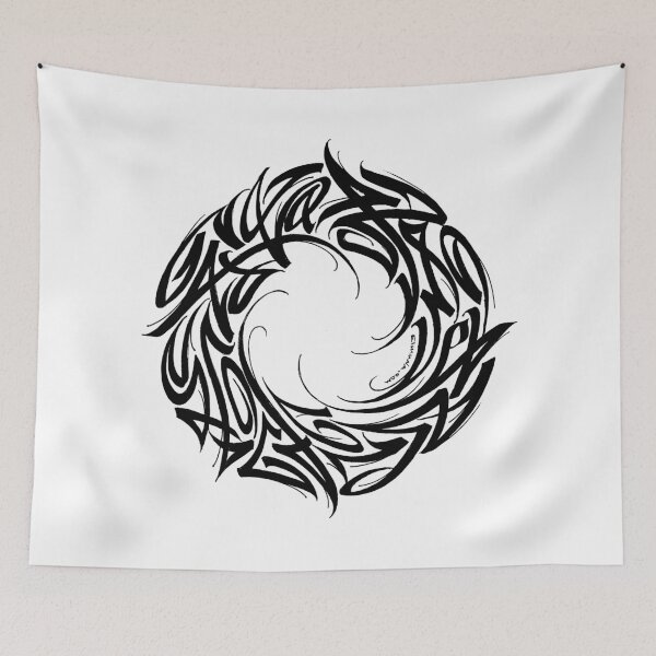 Item preview, Modern Circle Calligraphic Abstraction ORNAMENT designed and sold by elmuna.