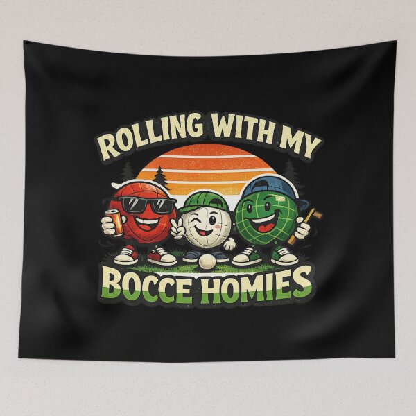 Item preview, Rolling With My Bocce Homies - Funny Bocce Ball Retro Sunset designed and sold by SidTastic .
