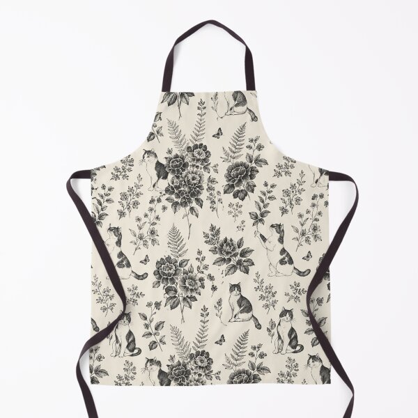 Item preview,  Cat Floral A-Line Dress – Vintage Black White Botanical Tuxedo Cat Pattern Elegant Women's Dress designed and sold by IconicDesignsXd.