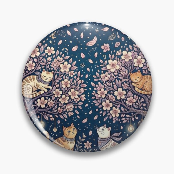 Item preview, Whimsical Cats and Sakura Moonlit Night designed and sold by Iampoji.