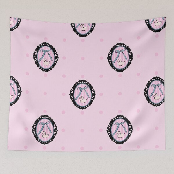 Item preview, My Gothic Romance – Victorian Cameo Bow Pattern in Pink Black and Crimson designed and sold by VirtuallyCreativ .