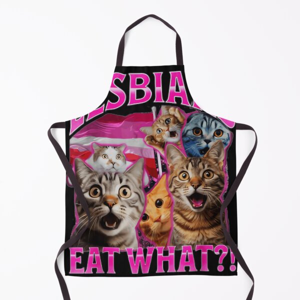 Item preview, Lesbians Eat What?! Funny Cat Meme Lesbian Pride LGBTQ designed and sold by AmaXONIC.