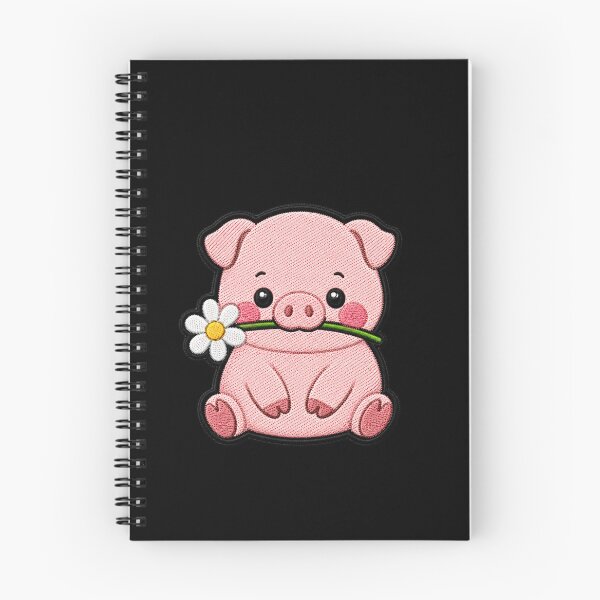 Item preview, Cute Pig Holding a Flower Embroidery Patch designed and sold by ColorSplash123.