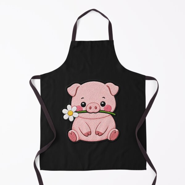 Item preview, Cute Pig Holding a Flower Embroidery Patch designed and sold by ColorSplash123.