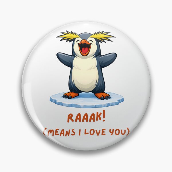 Item preview, RAAAK! (MEANS I LOVE YOU) – Cute Shouting Cartoon Penguin Illustration designed and sold by ROARSOME DESiGNS.