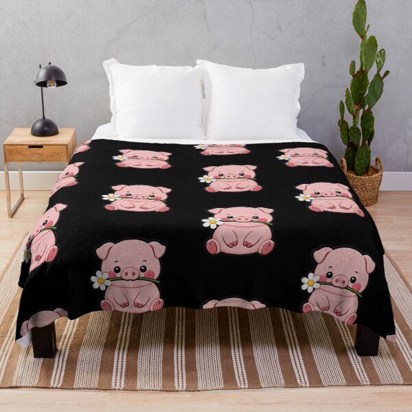 Item preview, Cute Pig Holding a Flower Embroidery Patch designed and sold by ColorSplash123.