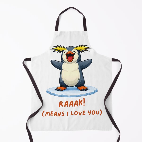Item preview, RAAAK! (MEANS I LOVE YOU) – Cute Shouting Cartoon Penguin Illustration designed and sold by ROARSOME DESiGNS.
