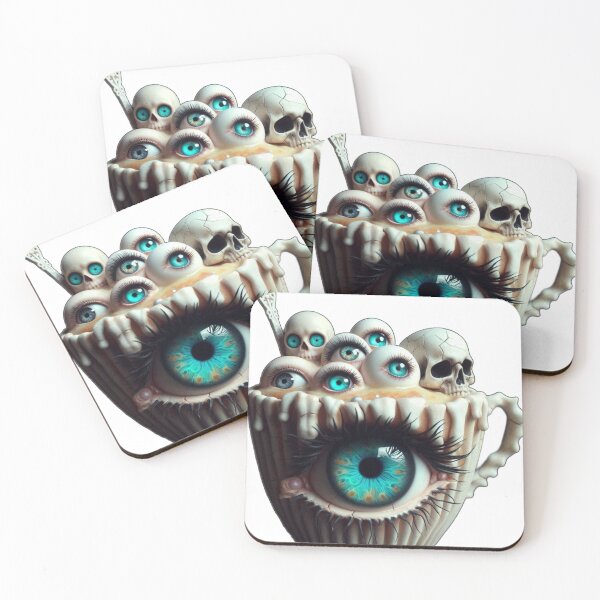 Item preview, Cosmic Coffeehouse Eyeball Soup Mug with Skulls designed and sold by LujziWorld.