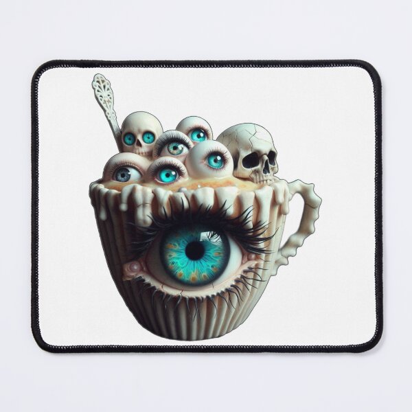 Item preview, Cosmic Coffeehouse Eyeball Soup Mug with Skulls designed and sold by LujziWorld.