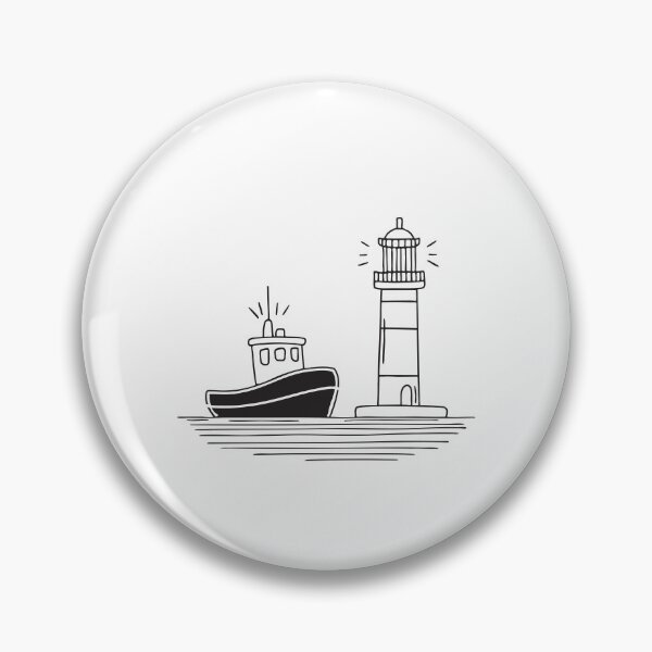 Item preview, Tugboat Near Coastal Lighthouse designed and sold by rasagamastore.