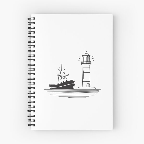 Item preview, Tugboat Near Coastal Lighthouse designed and sold by rasagamastore.