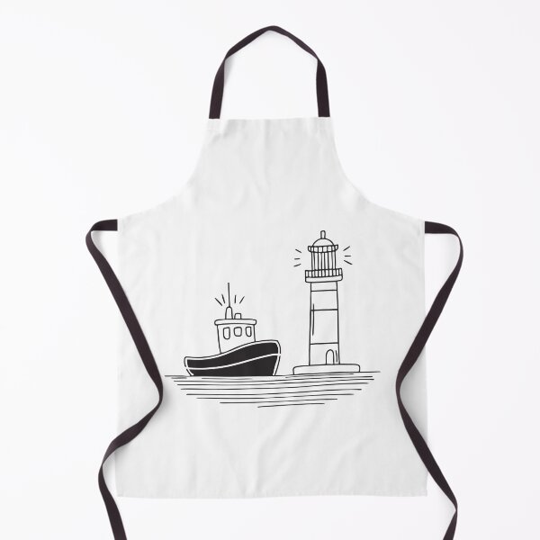 Item preview, Tugboat Near Coastal Lighthouse designed and sold by rasagamastore.