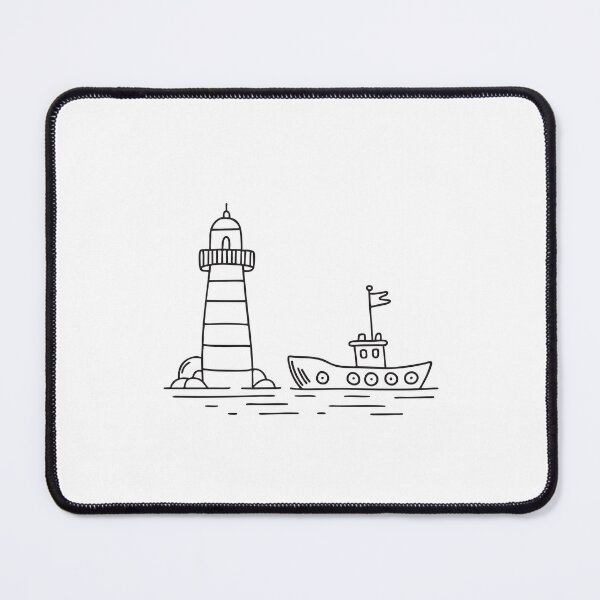 Item preview, Tugboat Stationed Near Lighthouse designed and sold by rasagamastore.