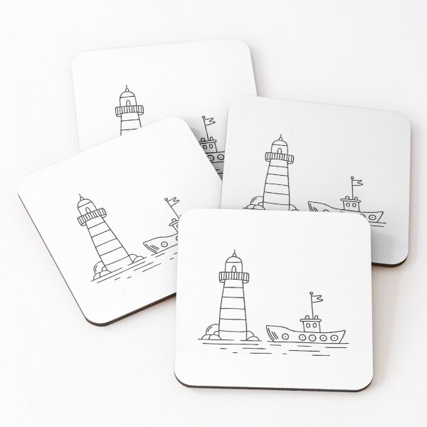 Item preview, Tugboat Stationed Near Lighthouse designed and sold by rasagamastore.