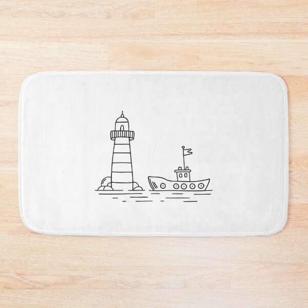Item preview, Tugboat Stationed Near Lighthouse designed and sold by rasagamastore.
