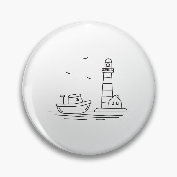 Item preview, Tugboat Moored Beside Lighthouse designed and sold by rasagamastore.