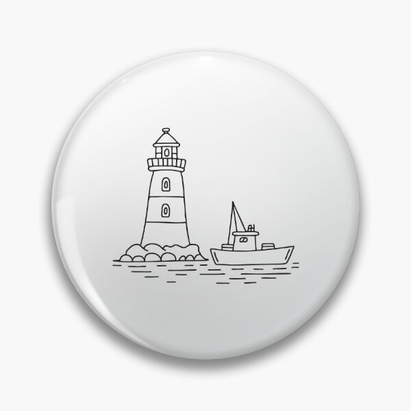 Item preview, Tugboat Parked Beside Coastal Lighthouse designed and sold by rasagamastore.