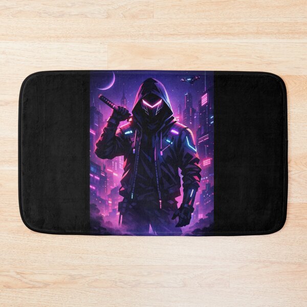 Item preview, Futuristic Ninja in Neon City designed and sold by TariqAlNoor.
