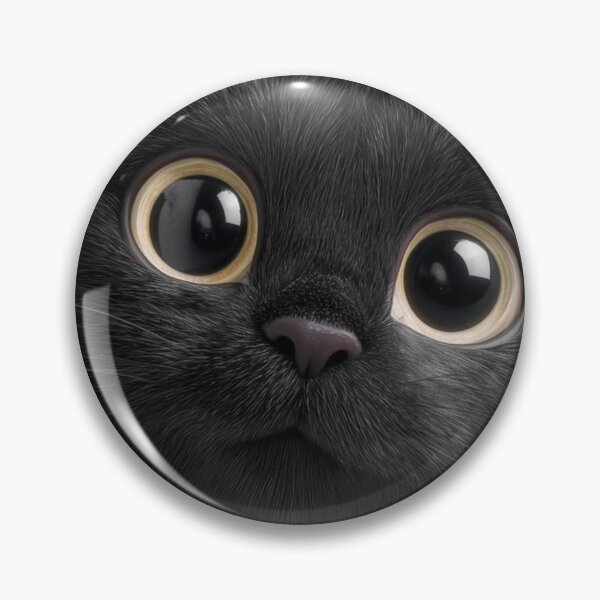 Item preview, Cute Black Cat Peeking Through Wall - 3D Animated Kitten Art designed and sold by Hou$e of Art .