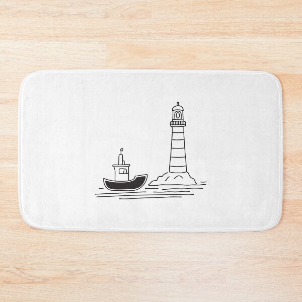 Item preview, Tugboat Resting Near Coastal Beacon designed and sold by rasagamastore.