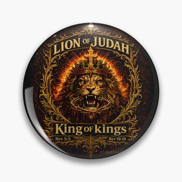 Item preview, Lion of Judah and King of all kings Bold as lions design with crowned lion and crown of thorns Revelation 5:5 and 19:16 designed and sold by FTLOG.