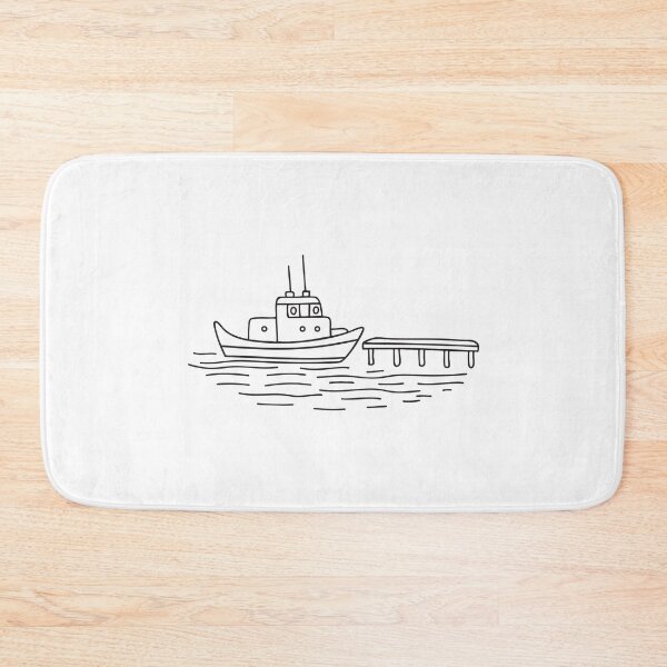Item preview, Tugboat Moored Near Wooden Pier designed and sold by rasagamastore.