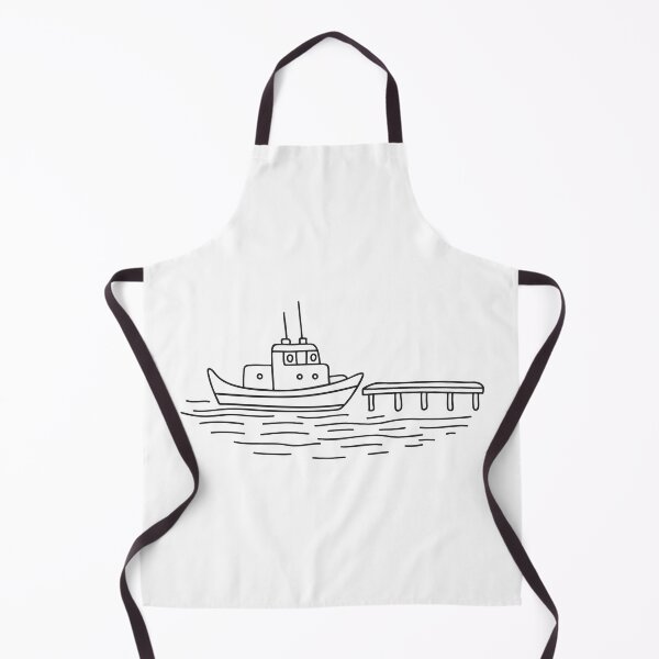 Item preview, Tugboat Moored Near Wooden Pier designed and sold by rasagamastore.