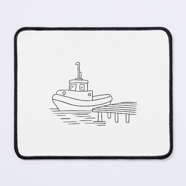 Item preview, Tugboat Anchored Near Wooden Dock designed and sold by rasagamastore.