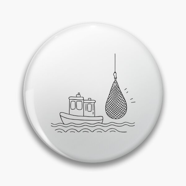 Item preview, Tugboat Near Hanging Fishing Net designed and sold by rasagamastore.