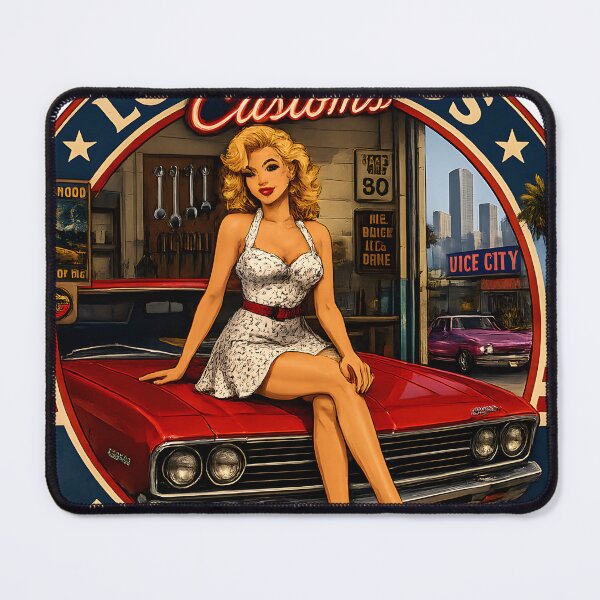 Item preview, No Rules Just Drive - Retro Pin-Up Car Girl | 80s Gaming Aesthetic | Synthwave Custom Culture designed and sold by Ivory Code.