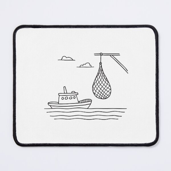 Item preview, Tugboat Beside Suspended Fishing Net designed and sold by rasagamastore.