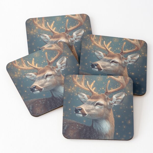 Item preview, Dreamy Deer Woodland Illustration – Soft Pastel Forest Animal Art Print designed and sold by Art70shop.