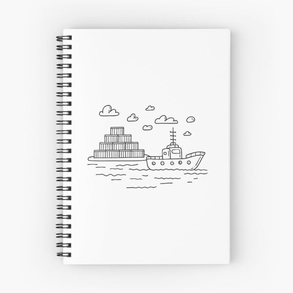 Item preview, Tugboat Beside Harbor Cargo Containers designed and sold by rasagamastore.