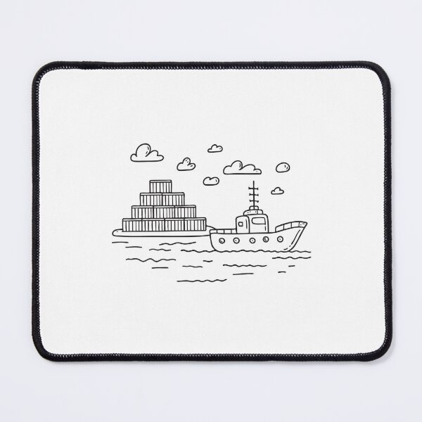 Item preview, Tugboat Beside Harbor Cargo Containers designed and sold by rasagamastore.
