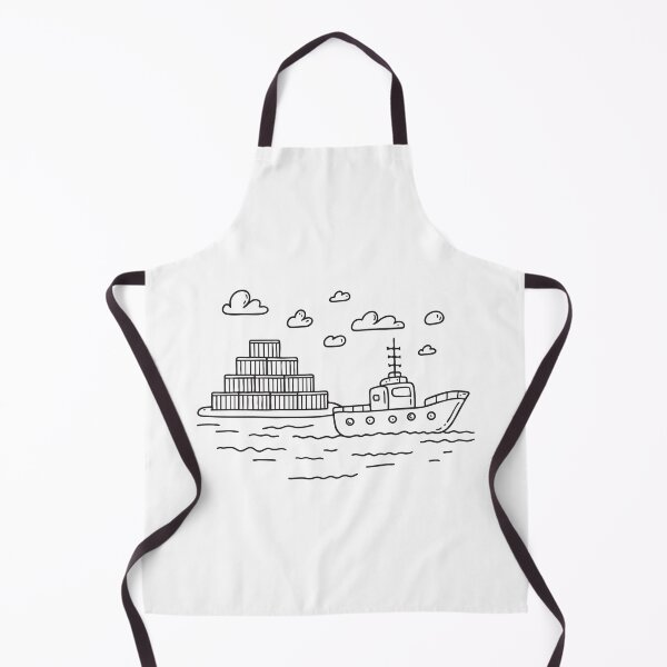 Item preview, Tugboat Beside Harbor Cargo Containers designed and sold by rasagamastore.