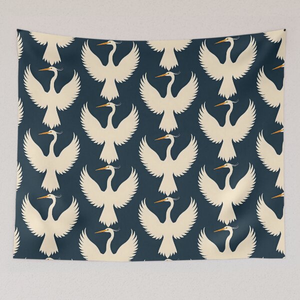 Item preview, Elegant White Heron, Art Deco Style designed and sold by Colorlessandco.