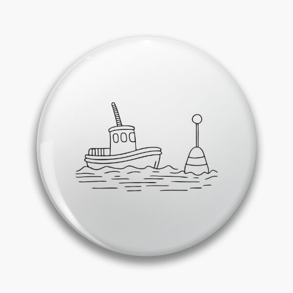Item preview, Tugboat Cruising Past Floating Buoy designed and sold by rasagamastore.
