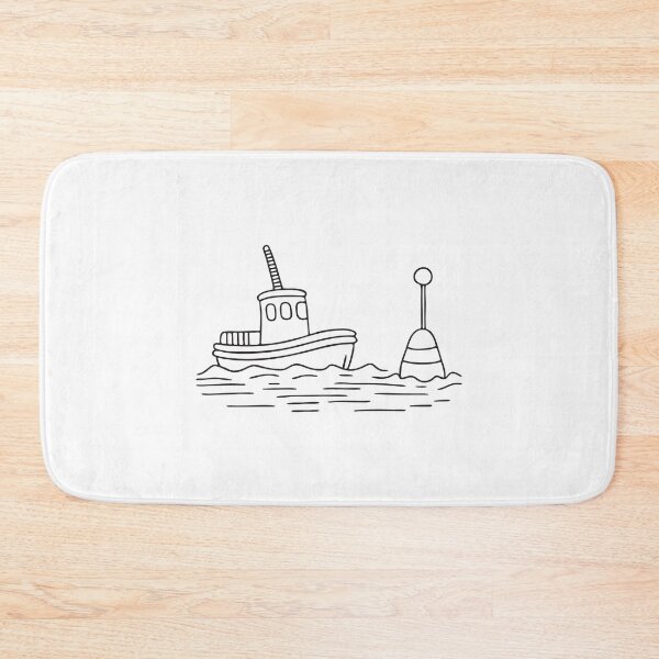 Item preview, Tugboat Cruising Past Floating Buoy designed and sold by rasagamastore.