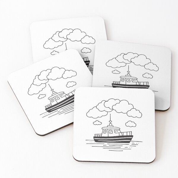 Item preview, Tugboat Gliding Beneath Gray Skies designed and sold by rasagamastore.