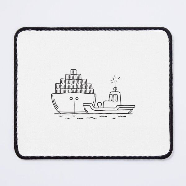 Item preview, Tugboat Near Moored Cargo Vessel designed and sold by rasagamastore.
